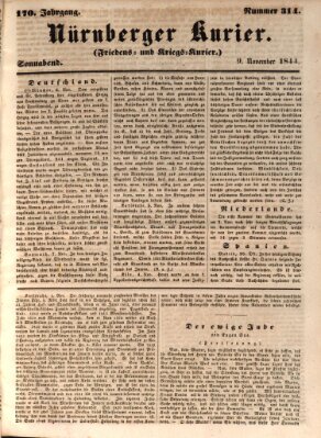 Nürnberger Kurier (Nürnberger Friedens- und Kriegs-Kurier) Samstag 9. November 1844