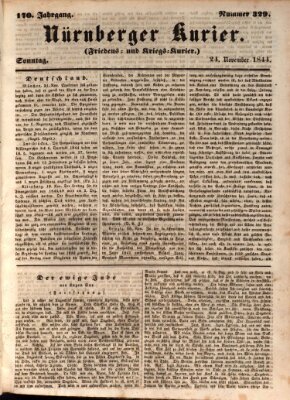 Nürnberger Kurier (Nürnberger Friedens- und Kriegs-Kurier) Sonntag 24. November 1844