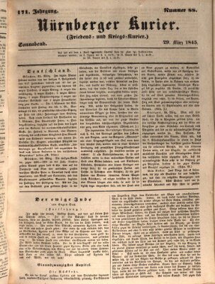 Nürnberger Kurier (Nürnberger Friedens- und Kriegs-Kurier) Samstag 29. März 1845