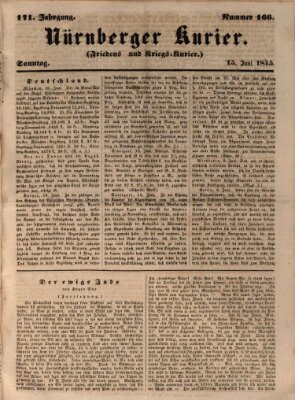 Nürnberger Kurier (Nürnberger Friedens- und Kriegs-Kurier) Sonntag 15. Juni 1845
