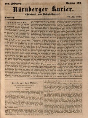 Nürnberger Kurier (Nürnberger Friedens- und Kriegs-Kurier) Sonntag 22. Juni 1845
