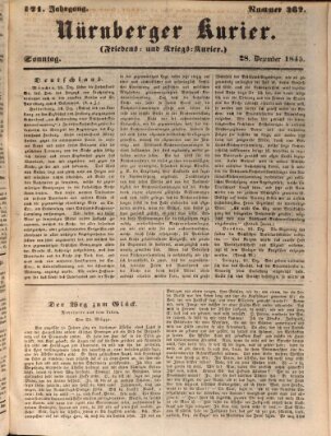 Nürnberger Kurier (Nürnberger Friedens- und Kriegs-Kurier) Sonntag 28. Dezember 1845