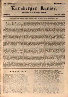 Nürnberger Kurier (Nürnberger Friedens- und Kriegs-Kurier) Sonntag 24. Mai 1846
