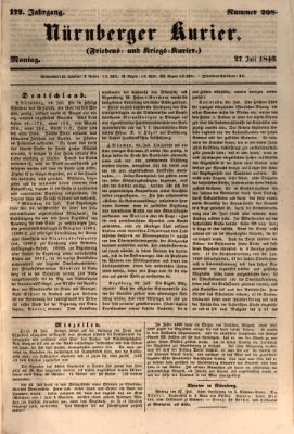 Nürnberger Kurier (Nürnberger Friedens- und Kriegs-Kurier) Montag 27. Juli 1846