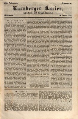 Nürnberger Kurier (Nürnberger Friedens- und Kriegs-Kurier) Mittwoch 6. Januar 1847