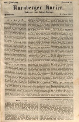 Nürnberger Kurier (Nürnberger Friedens- und Kriegs-Kurier) Samstag 6. Februar 1847