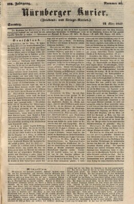 Nürnberger Kurier (Nürnberger Friedens- und Kriegs-Kurier) Sonntag 28. März 1847