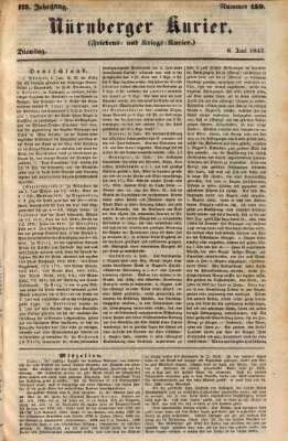 Nürnberger Kurier (Nürnberger Friedens- und Kriegs-Kurier) Dienstag 8. Juni 1847