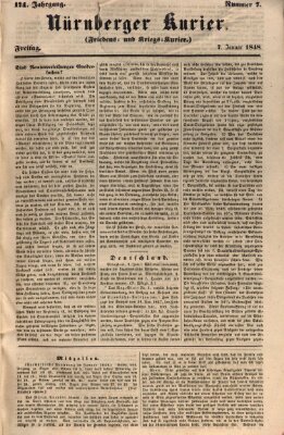 Nürnberger Kurier (Nürnberger Friedens- und Kriegs-Kurier) Freitag 7. Januar 1848