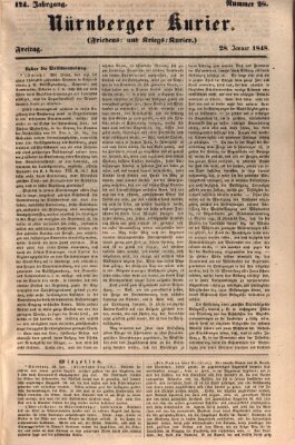 Nürnberger Kurier (Nürnberger Friedens- und Kriegs-Kurier) Freitag 28. Januar 1848
