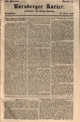 Nürnberger Kurier (Nürnberger Friedens- und Kriegs-Kurier) Samstag 12. Februar 1848