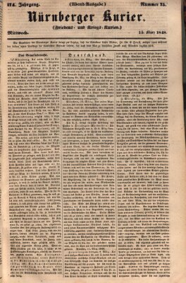 Nürnberger Kurier (Nürnberger Friedens- und Kriegs-Kurier) Mittwoch 15. März 1848