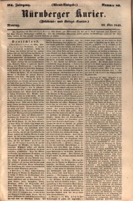 Nürnberger Kurier (Nürnberger Friedens- und Kriegs-Kurier) Montag 20. März 1848