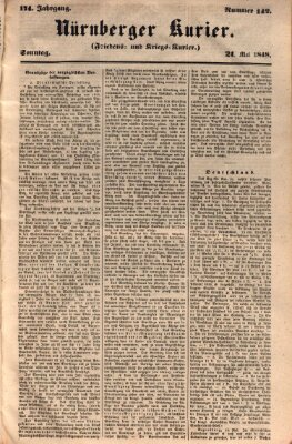 Nürnberger Kurier (Nürnberger Friedens- und Kriegs-Kurier) Sonntag 21. Mai 1848