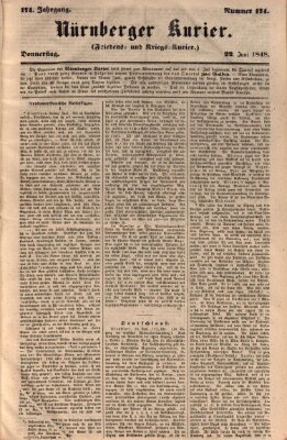 Nürnberger Kurier (Nürnberger Friedens- und Kriegs-Kurier) Donnerstag 22. Juni 1848