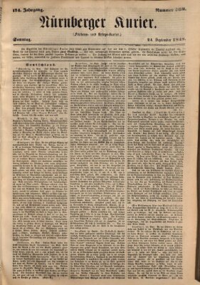 Nürnberger Kurier (Nürnberger Friedens- und Kriegs-Kurier) Sonntag 24. September 1848