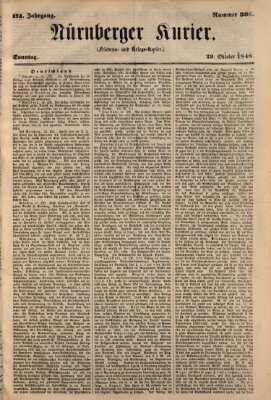 Nürnberger Kurier (Nürnberger Friedens- und Kriegs-Kurier) Sonntag 29. Oktober 1848