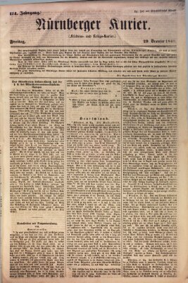 Nürnberger Kurier (Nürnberger Friedens- und Kriegs-Kurier) Freitag 29. Dezember 1848
