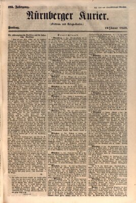 Nürnberger Kurier (Nürnberger Friedens- und Kriegs-Kurier) Freitag 19. Januar 1849