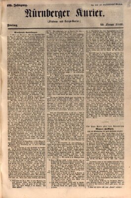 Nürnberger Kurier (Nürnberger Friedens- und Kriegs-Kurier) Freitag 23. Februar 1849