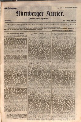 Nürnberger Kurier (Nürnberger Friedens- und Kriegs-Kurier) Dienstag 20. März 1849