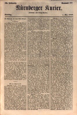 Nürnberger Kurier (Nürnberger Friedens- und Kriegs-Kurier) Dienstag 1. Mai 1849