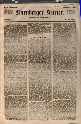 Nürnberger Kurier (Nürnberger Friedens- und Kriegs-Kurier) Sonntag 8. Juli 1849