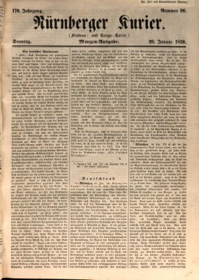 Nürnberger Kurier (Nürnberger Friedens- und Kriegs-Kurier) Sonntag 20. Januar 1850