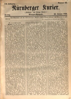 Nürnberger Kurier (Nürnberger Friedens- und Kriegs-Kurier) Freitag 25. Januar 1850