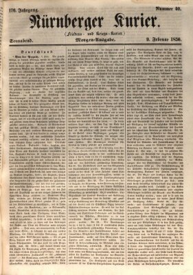 Nürnberger Kurier (Nürnberger Friedens- und Kriegs-Kurier) Samstag 9. Februar 1850