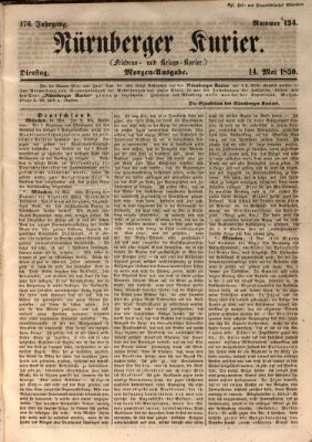 Nürnberger Kurier (Nürnberger Friedens- und Kriegs-Kurier) Dienstag 14. Mai 1850