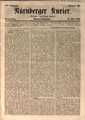 Nürnberger Kurier (Nürnberger Friedens- und Kriegs-Kurier) Donnerstag 16. Mai 1850