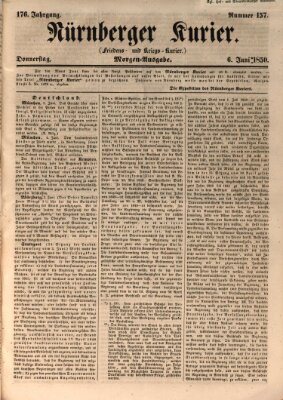 Nürnberger Kurier (Nürnberger Friedens- und Kriegs-Kurier) Donnerstag 6. Juni 1850