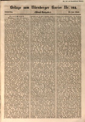 Nürnberger Kurier (Nürnberger Friedens- und Kriegs-Kurier) Donnerstag 13. Juni 1850
