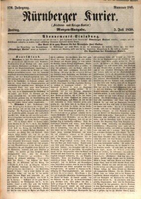 Nürnberger Kurier (Nürnberger Friedens- und Kriegs-Kurier) Freitag 5. Juli 1850