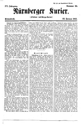 Nürnberger Kurier (Nürnberger Friedens- und Kriegs-Kurier) Samstag 25. Januar 1851