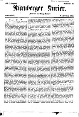 Nürnberger Kurier (Nürnberger Friedens- und Kriegs-Kurier) Samstag 8. Februar 1851