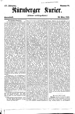 Nürnberger Kurier (Nürnberger Friedens- und Kriegs-Kurier) Samstag 29. März 1851