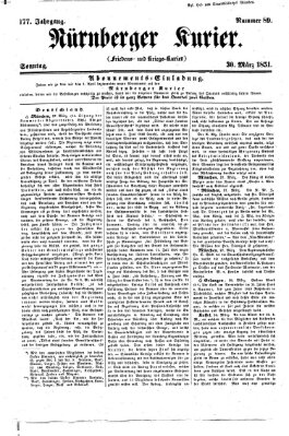 Nürnberger Kurier (Nürnberger Friedens- und Kriegs-Kurier) Sonntag 30. März 1851