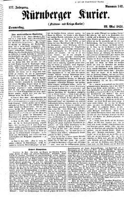 Nürnberger Kurier (Nürnberger Friedens- und Kriegs-Kurier) Donnerstag 22. Mai 1851