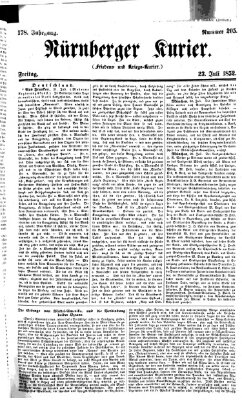Nürnberger Kurier (Nürnberger Friedens- und Kriegs-Kurier) Freitag 23. Juli 1852