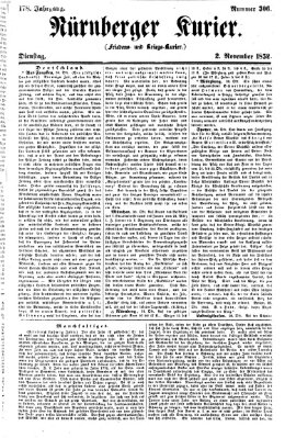 Nürnberger Kurier (Nürnberger Friedens- und Kriegs-Kurier) Dienstag 2. November 1852