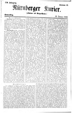 Nürnberger Kurier (Nürnberger Friedens- und Kriegs-Kurier) Donnerstag 13. Januar 1853