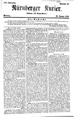 Nürnberger Kurier (Nürnberger Friedens- und Kriegs-Kurier) Montag 31. Januar 1853
