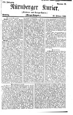 Nürnberger Kurier (Nürnberger Friedens- und Kriegs-Kurier) Sonntag 13. Februar 1853
