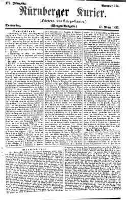 Nürnberger Kurier (Nürnberger Friedens- und Kriegs-Kurier) Donnerstag 17. März 1853