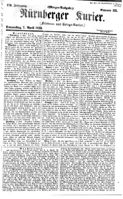 Nürnberger Kurier (Nürnberger Friedens- und Kriegs-Kurier) Donnerstag 7. April 1853