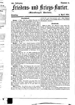 Nürnberger Friedens- und Kriegs-Kurier Sonntag 2. April 1854