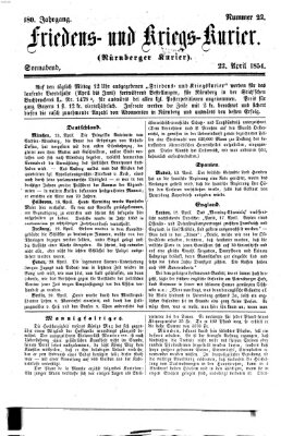 Nürnberger Friedens- und Kriegs-Kurier Samstag 22. April 1854