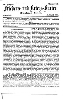 Nürnberger Friedens- und Kriegs-Kurier Samstag 19. August 1854